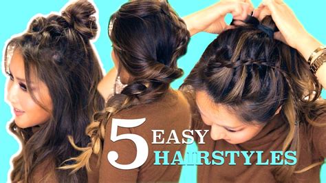 5 Lazy Easy Hairstyles ★ Cute Summer Braids Youtube