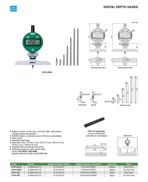 Digital Depth Gage Insize Co Ltd