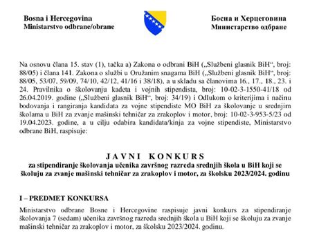 Mo Bih Raspisan Javni Konkurs Za Stipendiranje U Enika Zavr Nog