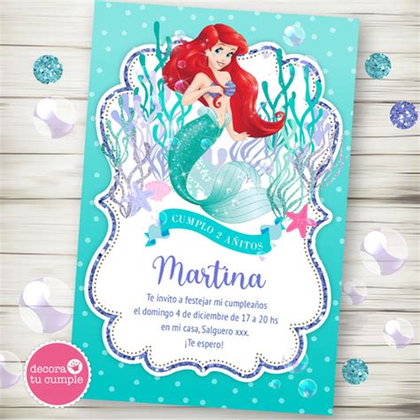 Kit Imprimible Sirenita Ariel Disney Decora Tu Cumple