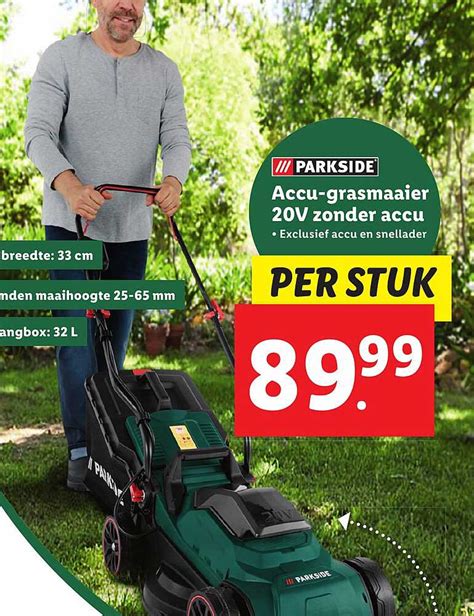 Parkside Accu Grasmaaier 20V Zonder Accu Aanbieding Bij Lidl 1Folders Nl