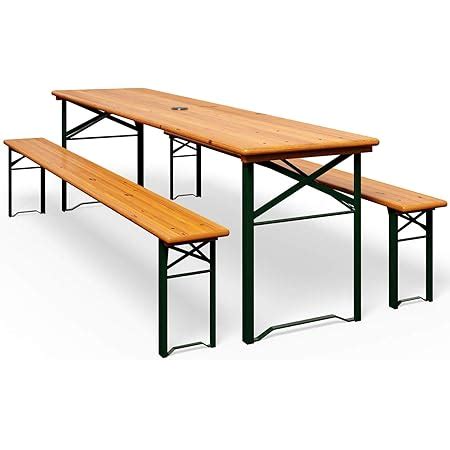 TABLE BRASSERIE BOIS AVEC 2 BANCS 220 X 80 X 76 Cm Amazon Fr Jardin