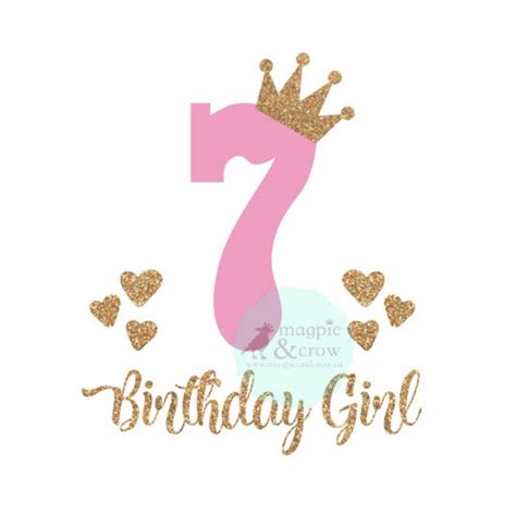 7th Birthday SVG, Seventh Birthday SVG, 7th Birthday Girl SVG, Birthday ...