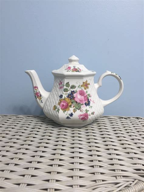 Teapot Sadler England Windsor Etsy Tea Pots Sadler Rose Pattern