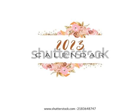 Monthly Calendar 2023 Floral Design Stock Illustration 2183648747 ...