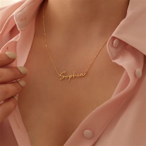 Personalized Gold Plated Name Necklace Custom Name Necklace Personalized Jewelry Birthday