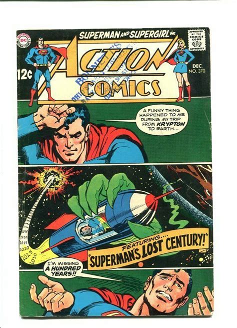 Action 370 1968 Superman Supergirl Spaceship Vg Comic Books Silver