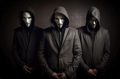 Premium AI Image | Hacking and malware concept Hackers in masks ...