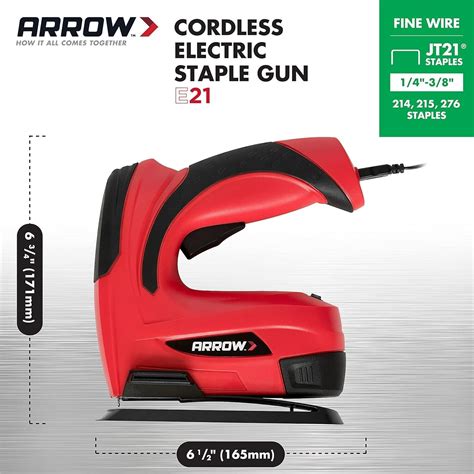 Arrow E21 Cordless Electric Light Duty Staple Gun Works With Jt21 Staples Ebay