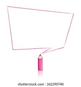 Pink Pencil Reflection Drawing Skewed Rectangular Stock Vector Royalty