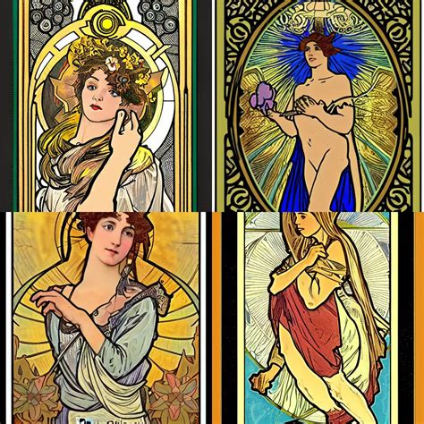 Tarot Card The Star In The Style Of Alphonse Mucha Stable Diffusion