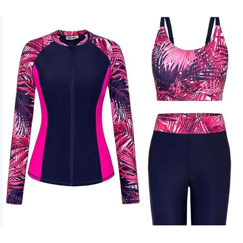 Hot Days Bold Styles Utsjkr Women S Piece Rash Guard Built In Bra Long Sleeve Uv Sun