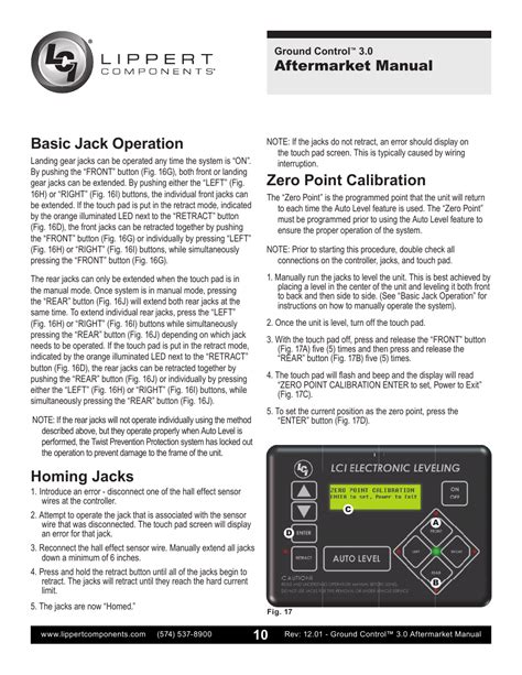 Lippert Stabilizing Jacks Operation Manual