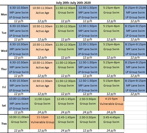 Roscommon Leisure Centre | Pool Timetable.