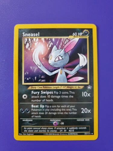 Pokemon Card 1st Edition Sneasel Neo Genesis 25 111 Rare EBay