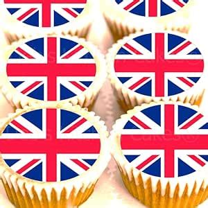 Union Jack Cake Toppers Edible Wafer Cm X Great Britain