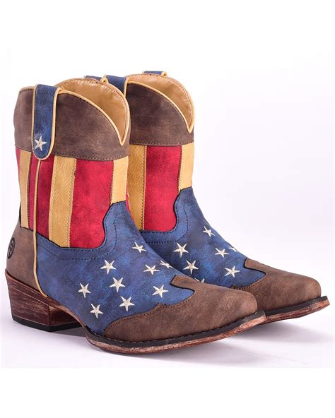 Roper Womens American Flag Boots Snip Toe Boot Barn