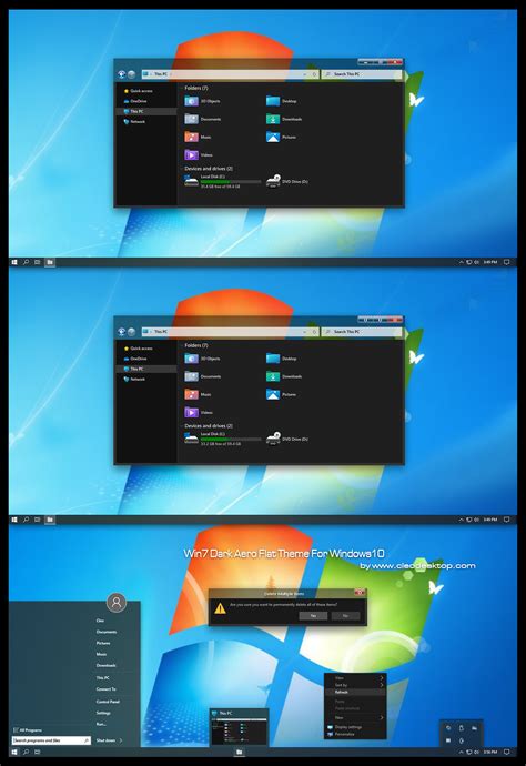 Windows 7 Dark Aero Flat Theme For Windows 10