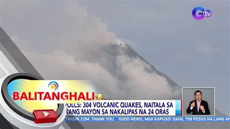 PHIVOLCS 304 Volcanic Quakes Naitala Sa Bulkang Mayon Sa Nakalipas Na