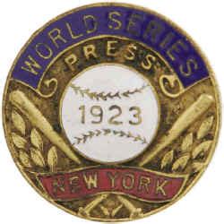 1923 New York Yankees World Series Press Pin