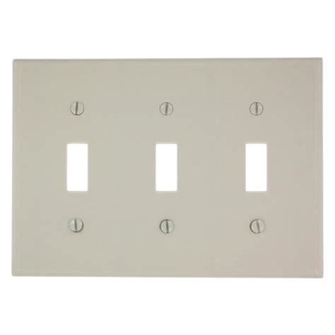 Leviton 3 Gang Toggle Switch Wall Plate Light Almond 78011 The Home Depot