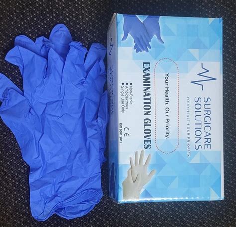 Blue Nitrile Examination Gloves Size Inches At Box In Badlapur