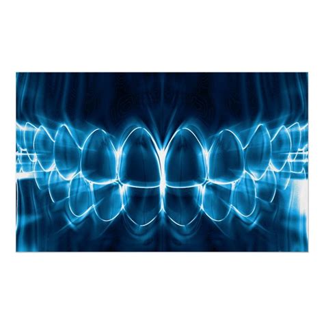 Glowing Blue Teeth Dentist Orthodontist Poster Teeth