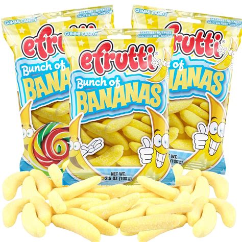 Banana Gummy Candy Bags Chewy Fruit Flavored Candies Tropical Party Favor Snacks