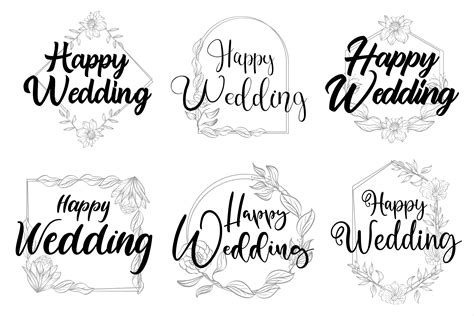 Happy Wedding Lettering Graphic By Edywiyonopp · Creative Fabrica