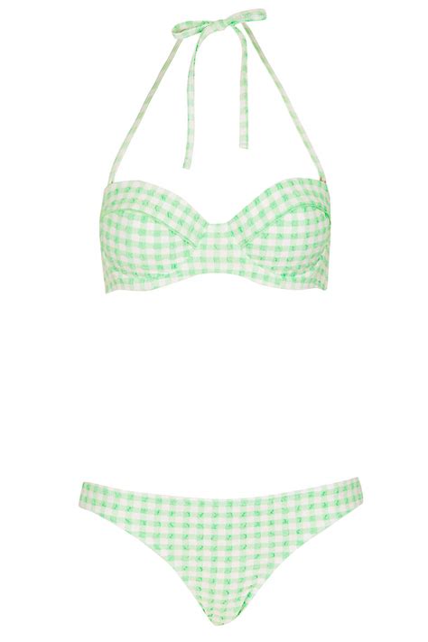 Topshop Green Gingham Bikini Bikinis That Won T Break The Bank POPSUGAR Fashion