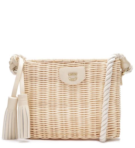 Bolsa Tiracolo Palha Pequena Natural E Off White Arezzo