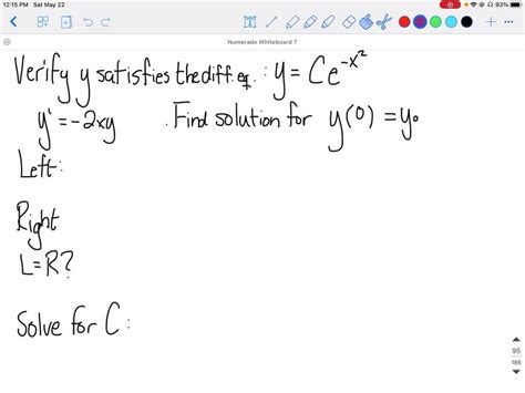 Solved Verify That Y Is A General Solution Of The Differential Equation Then Find A Particular