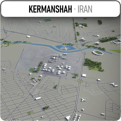 Kermanshah Ciudad Y Alrededores Modelo D Obj Max Fbx Dae