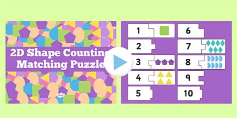 2d Shape Counting Puzzle Activity Presentation Activities