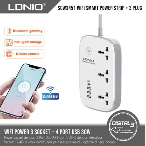 Jual Ldnio Scw Wifi Smart Power Strip Socket Plug Port Usb A C