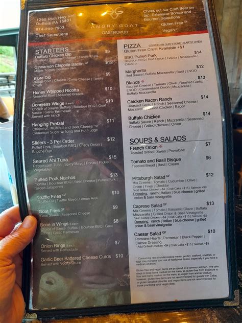 Menu At Angry Goat Pub And Bar Dubois