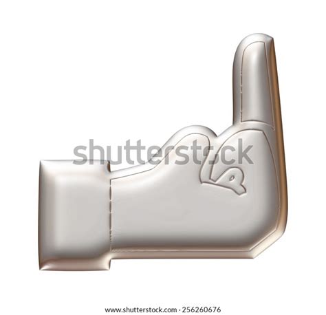 D Fuck Middle Finger Silver Metallic Stock Illustration Shutterstock