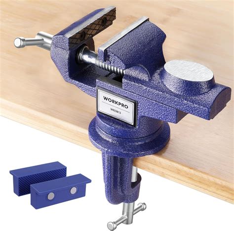 Workpro Bench Vise Inch Jaw Width Universal Table Vise Swivel