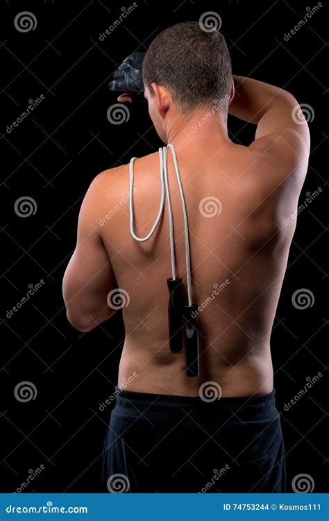 Athlete With Naked Torso Muscles Biceps And Triceps Royalty Free Stock Image Cartoondealer