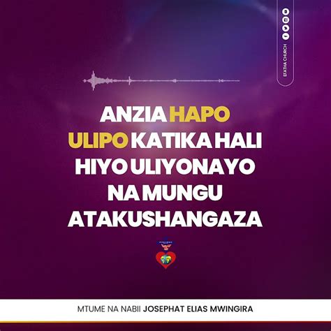 Anzia Hapohapo Ulipo Katika Hali Uliyonayo Na Mungu Atakushangaza Efathachurch Youtube