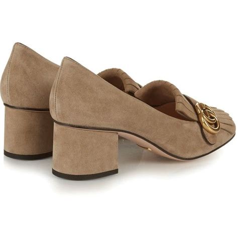 Gucci Marmont Fringed Suede Pumps €660 Via Polyvore Featuring Shoes