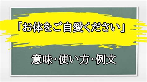 「お体をご自愛ください」の例文と意味・使い方をビジネスマンが解説 まるまる方大辞典