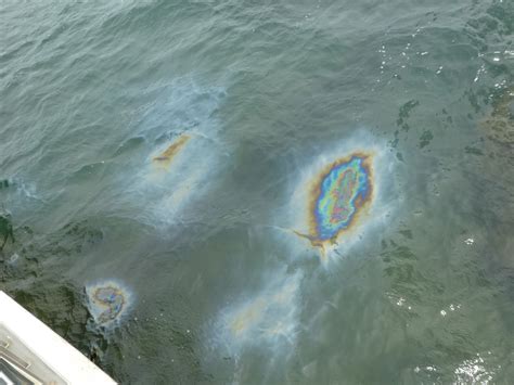 This is oil leaking up from the Arizona Battleship at the Arizona