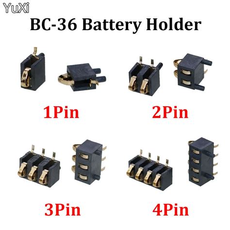 YUXI 10Pcs 2 5mm Pitch 1 2 3 4Pin Gold Plated BC 36 Battery Holder