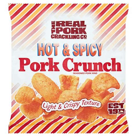 The Real Pork Crackling Co Original Hot Spicy Pork Crunch 35g