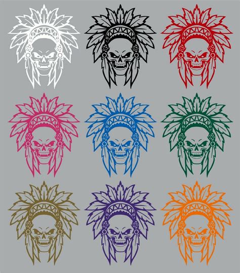 Electronics Accessories Decals Skins Native Indian Skull Feathers