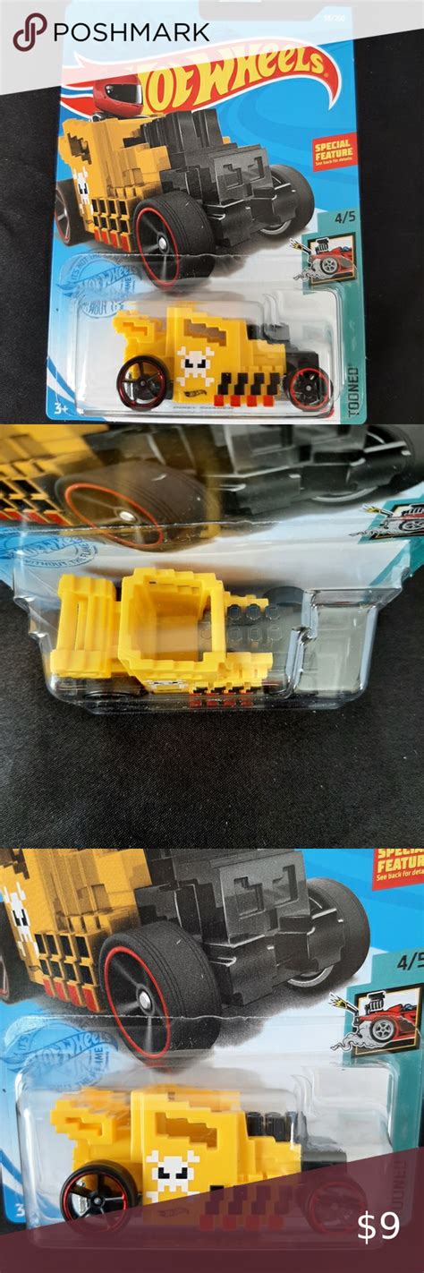 Hot Wheels Pixel Shaker 2024 Tooned Yellow And Black Cars Set