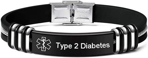 Bracelet For Type 2 Diabetes Stainless Steel Medical Alert Id Bracelet For Men Women Free