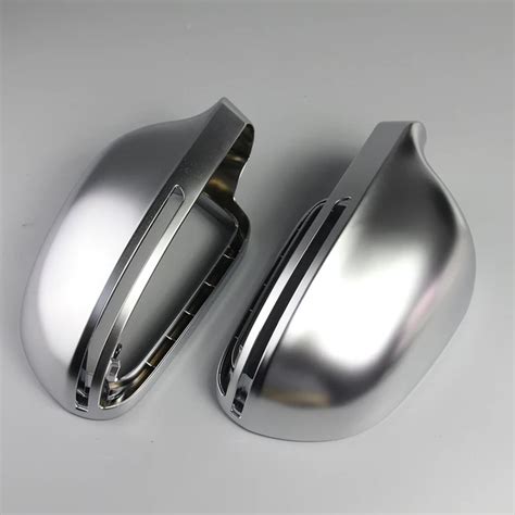 New 1 Pair Of Silver Matte Chrome Rearview Mirror Cover Shell Protection Cap For Audi B8 A3 S3