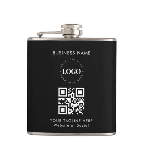 Custom Business Company Logo Qr Code And Text Simple Flask Zazzle